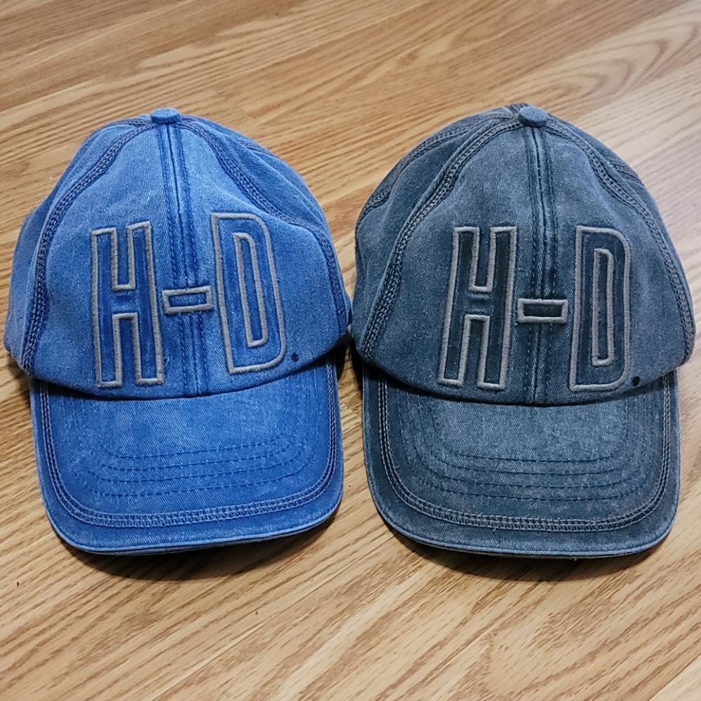 Pair of Denim Harley-Davidson Caps